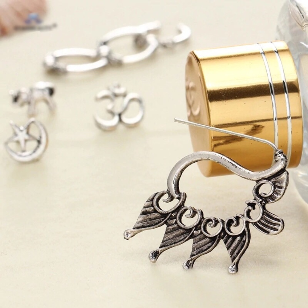 'Reincarnation' 7pcs Moon Star Feather Earring Set - Picture 5 of 8
